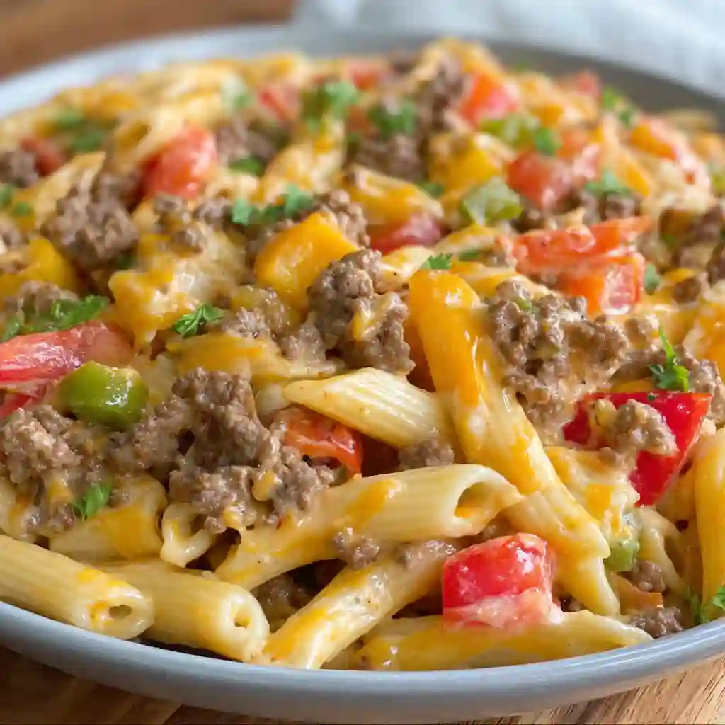 Cheesy Queso Taco Pasta