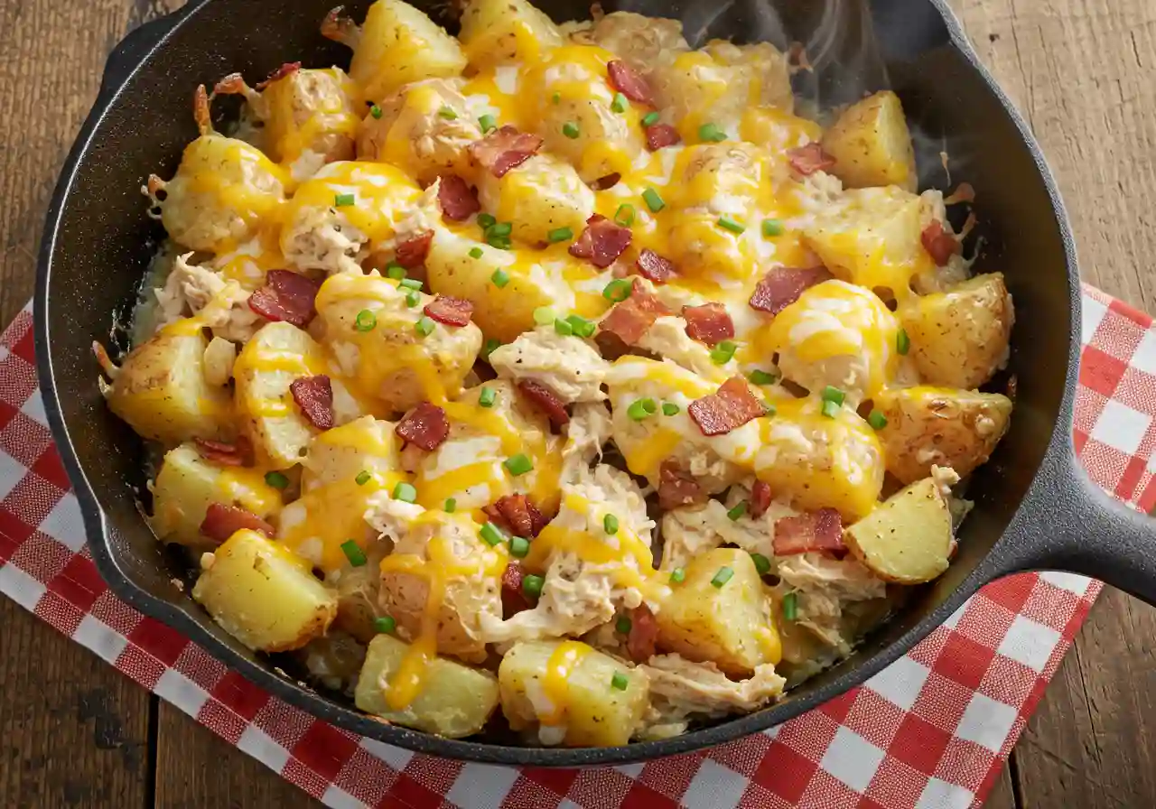 Cheesy Chicken Bacon Ranch Potatoes