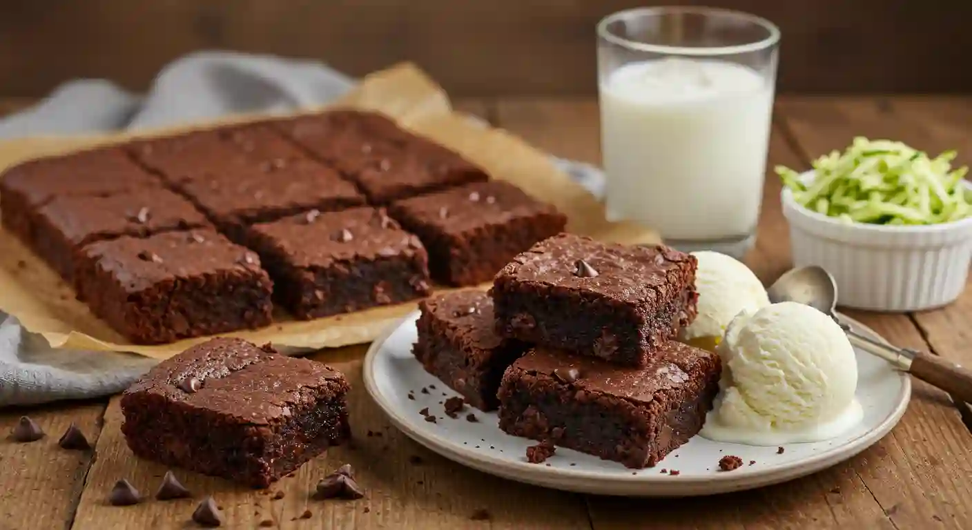 Double Chocolate Zucchini Brownies