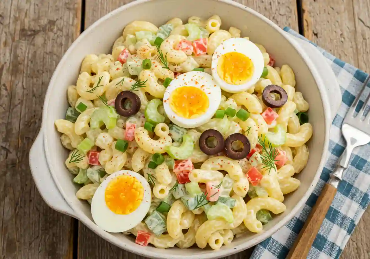 Deviled Egg Macaroni Salad-