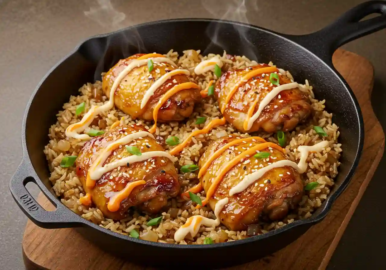 Hibachi Chicken and Rice Bake