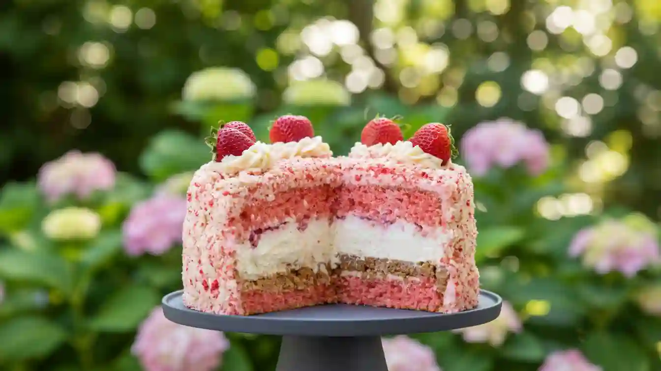 Strawberry Shortcake Cheesecake Cake
