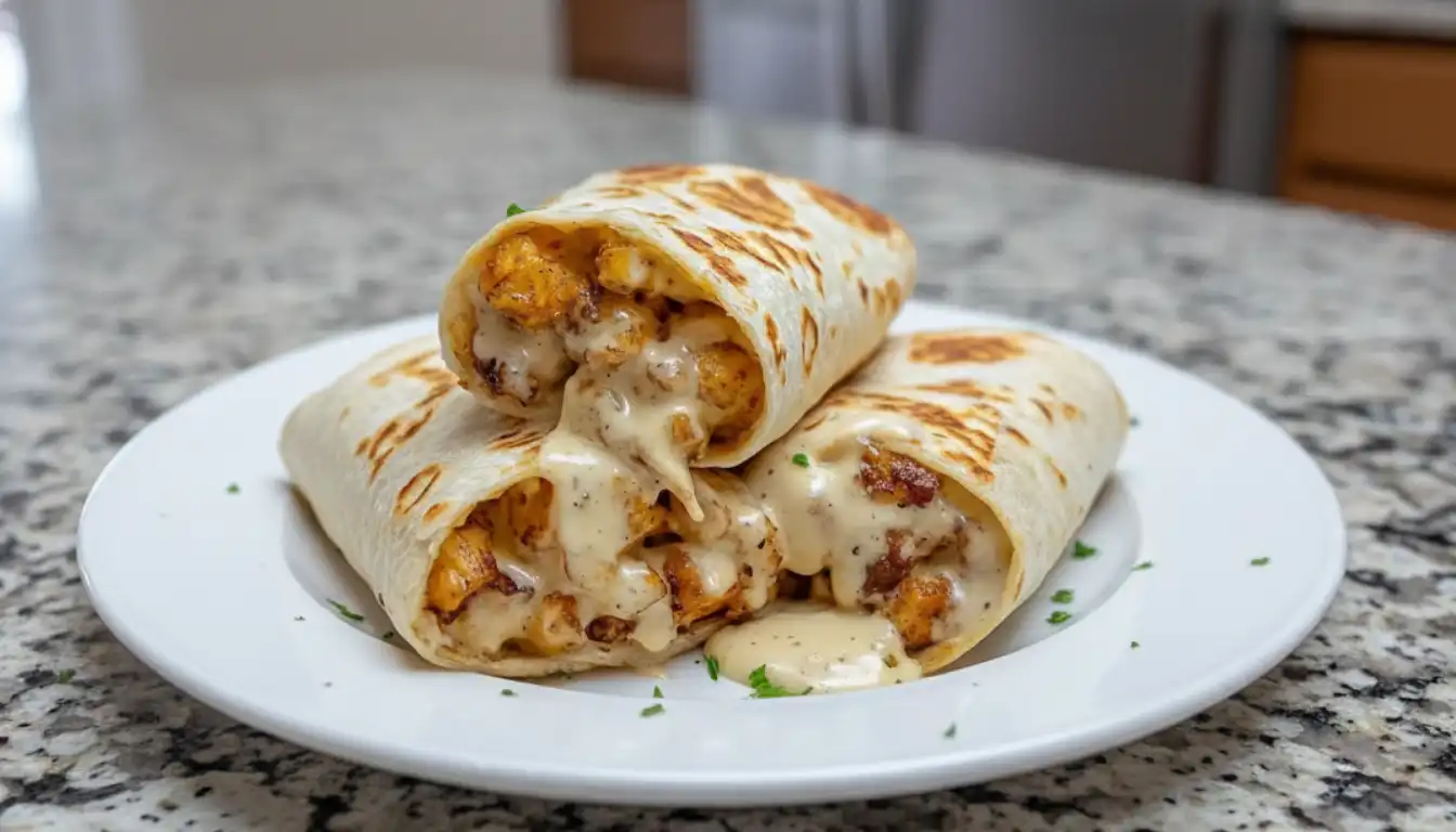 Cheesy Garlic Chicken Wraps