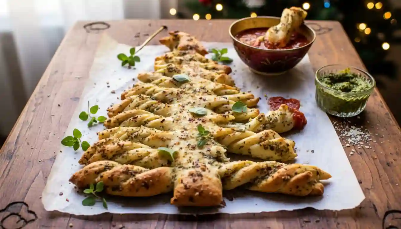 Pull-Apart Christmas Tree Garlic Bread