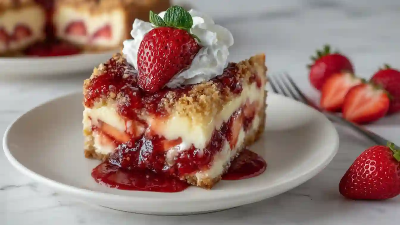 Strawberry Cheesecake Dump Cake