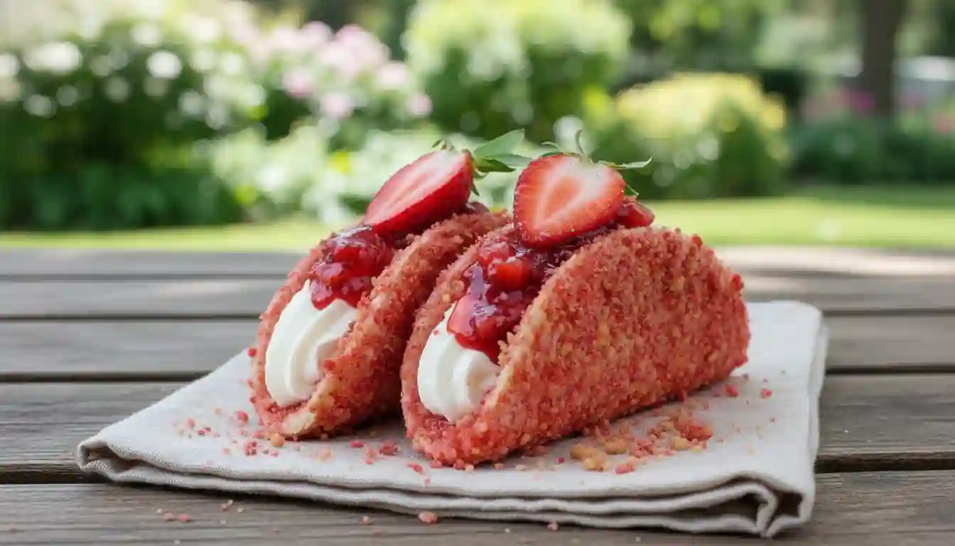 Strawberry Crunch Cheesecake Tacos