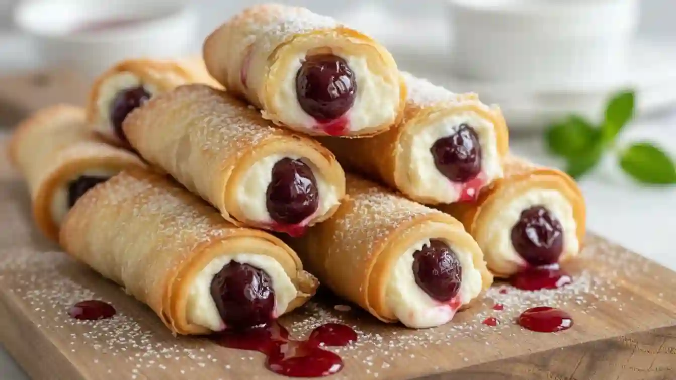 Cherry Cheesecake Egg Rolls