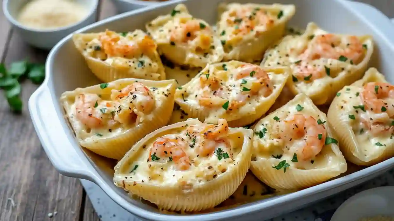 Creamy Seafood-Stuffed Shells