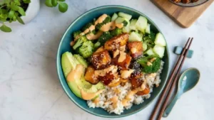 Crispy Bang Bang Salmon Bites Bowls
