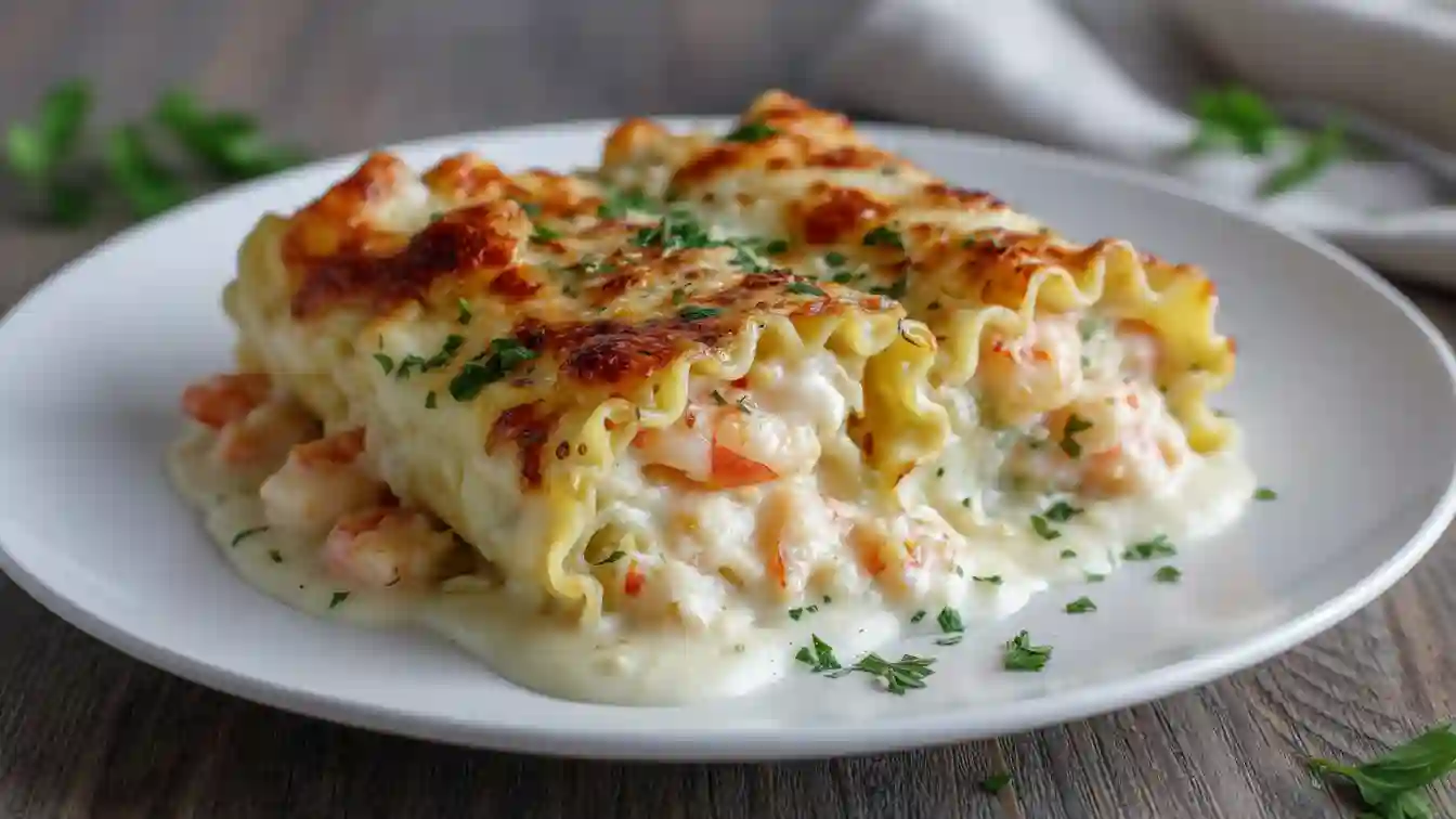 Shrimp & Crab Alfredo Lasagna Roll-Ups