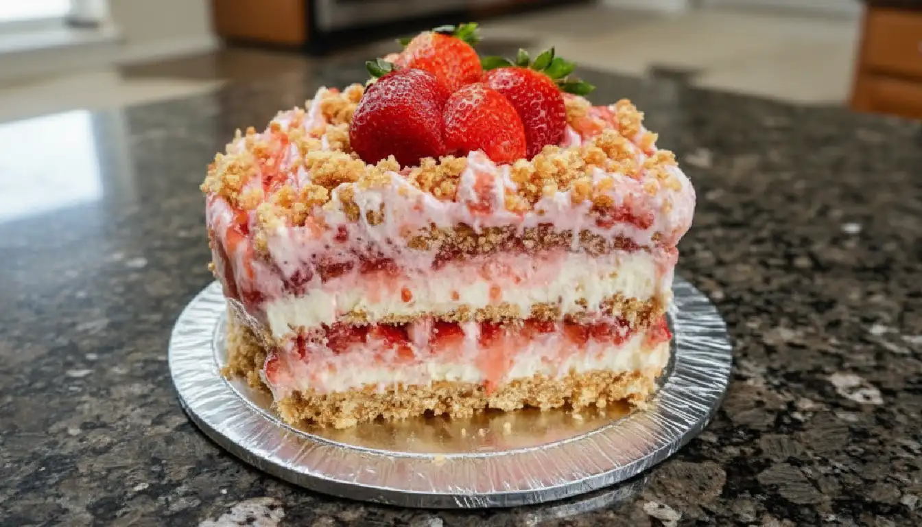 Berrylicious Strawberry Crunch Cake: A Delicious Delight for Any Occasion!