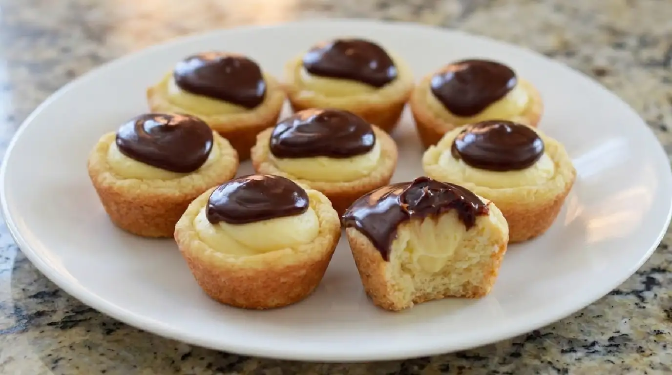 Boston Cream Pie Cookie Bites