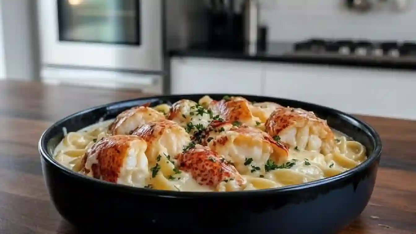 Cajun-Style Seafood Alfredo with Lobster, Crab, and Salmon