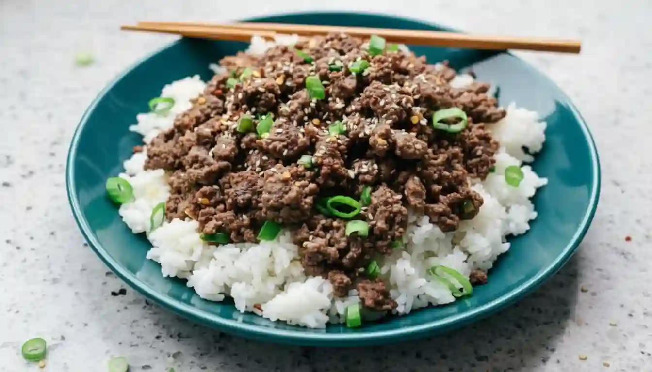 Korean Ground Beef and Rice Bowls