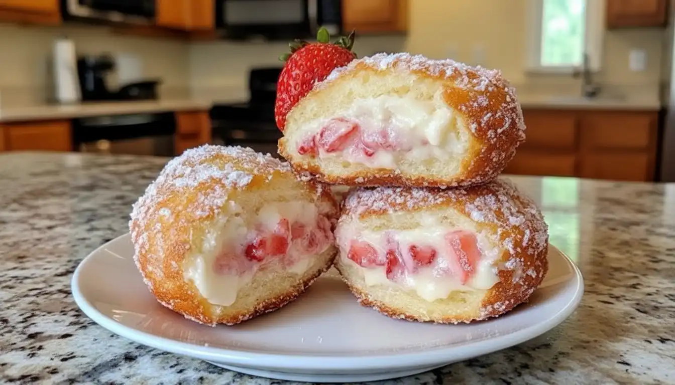 Strawberry Cheesecake Stuffed Donuts