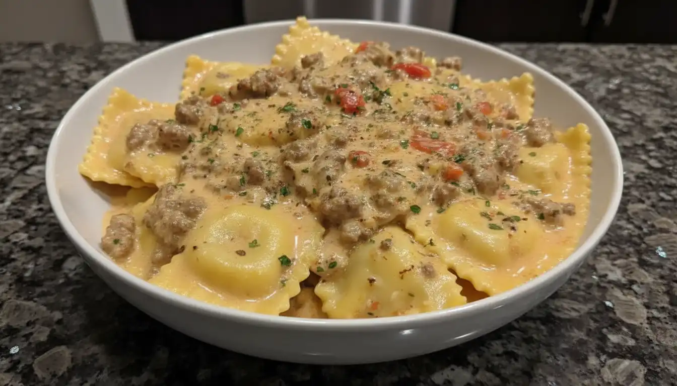 Creamy Cajun Sausage Ravioli