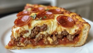 Deep Dish Hamburger Sausage & Pepperoni Pie