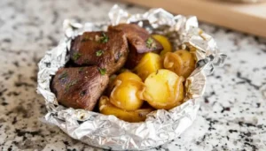 Garlic Butter Steak and Potato Foil Packets