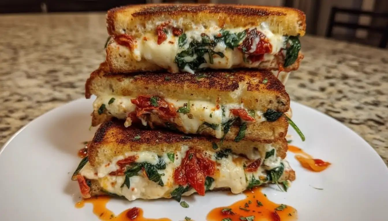 Sun-Dried Tomato, Spinach, and Ricotta Grilled Cheese
