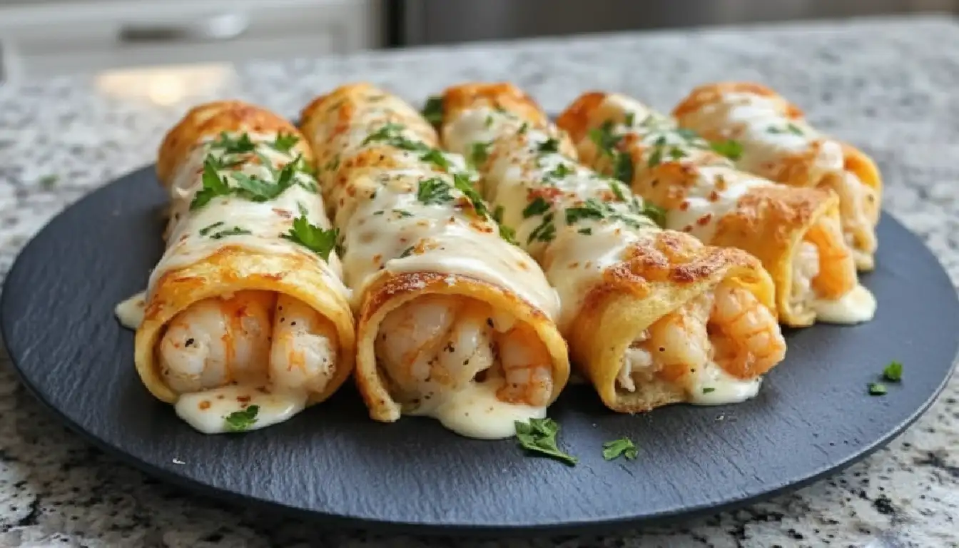 Creamy Crab and Shrimp Queso Tubes
