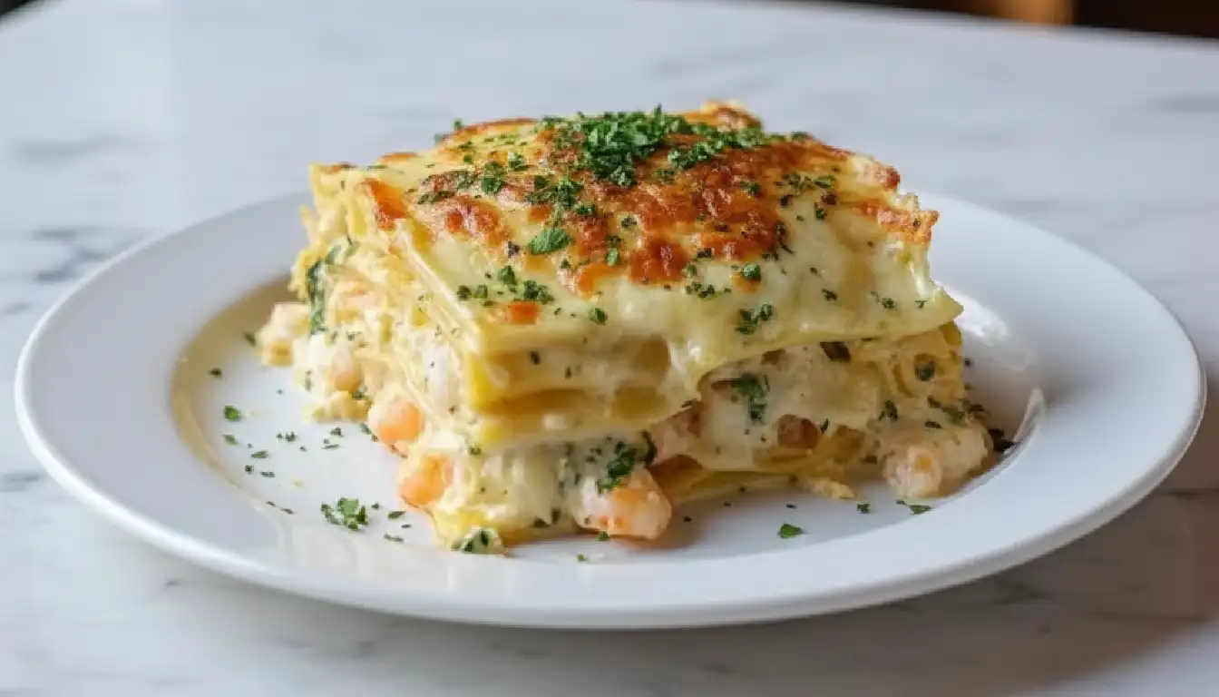 Garlic Butter Shrimp Scampi Lasagna