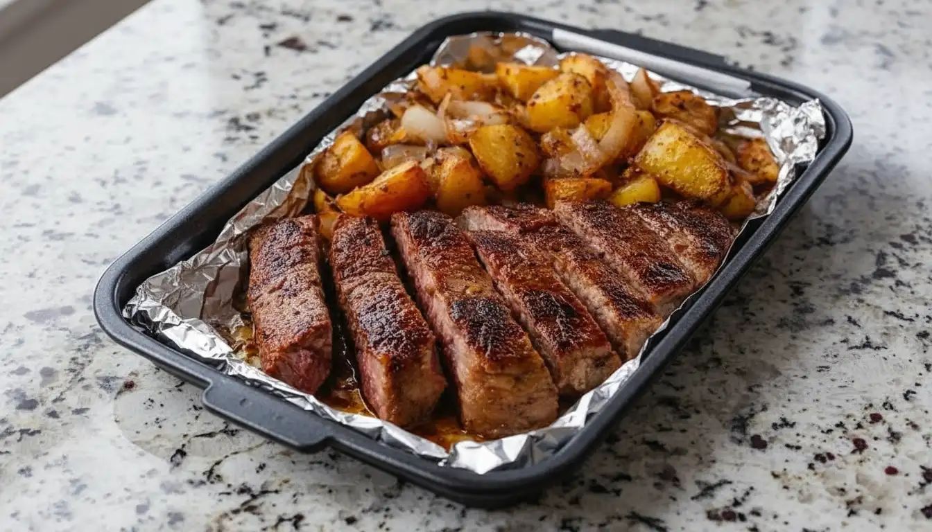 Garlic Butter Steak and Roasted Potatoes