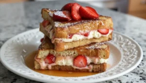 Strawberry Cheesecake Stuffed French Toast