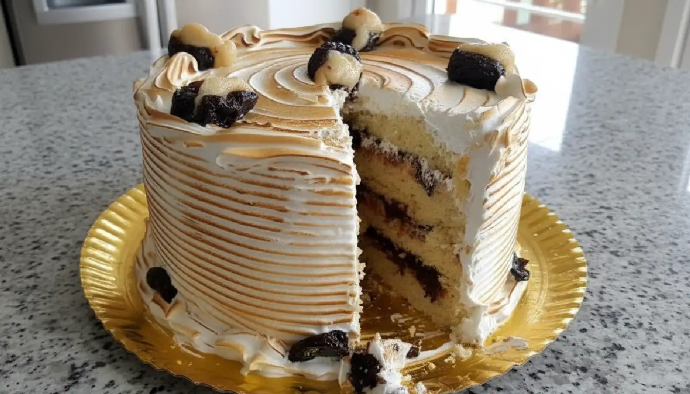 The Ultimate Vanilla Cake with Blueberry Filling and Marshmallow Cream Recipe