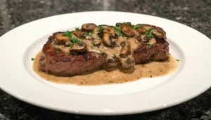 Pan-Seared Creamy Mushroom Steak with Garlic and Parsley