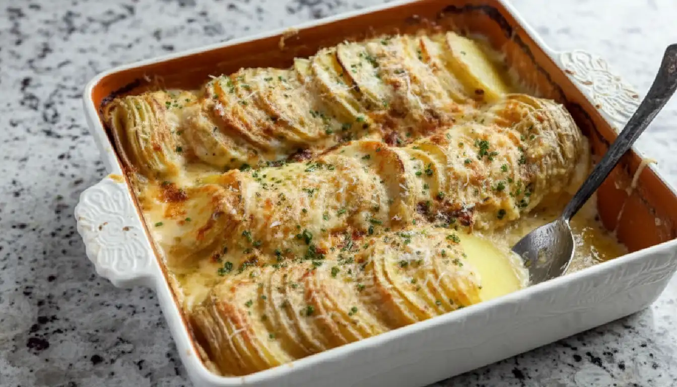 Roasted Garlic Potato Gratin