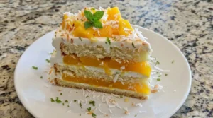 Mango Coconut Cheesecake Cake